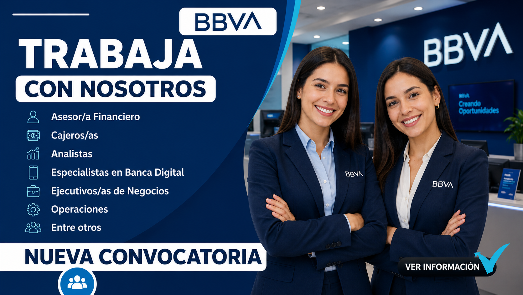 Bolsa de Trabajo de BBVA  con Nuevos Puestos