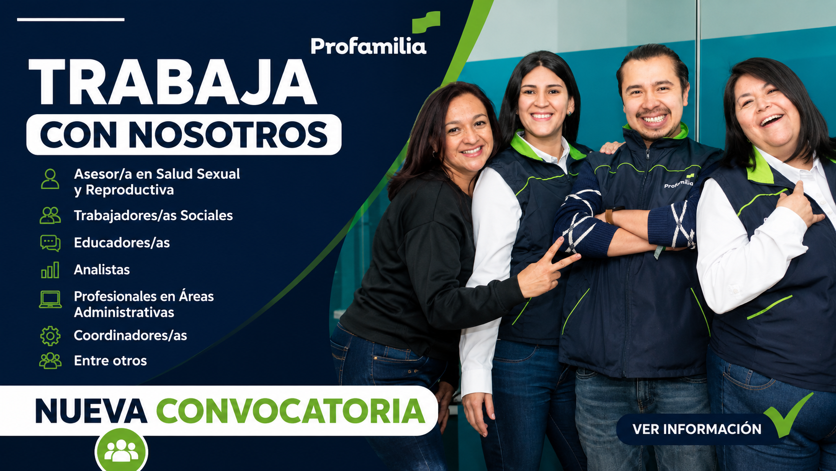 Empleos Disponibles en Asociación Profamilia  para Diferentes Áreas