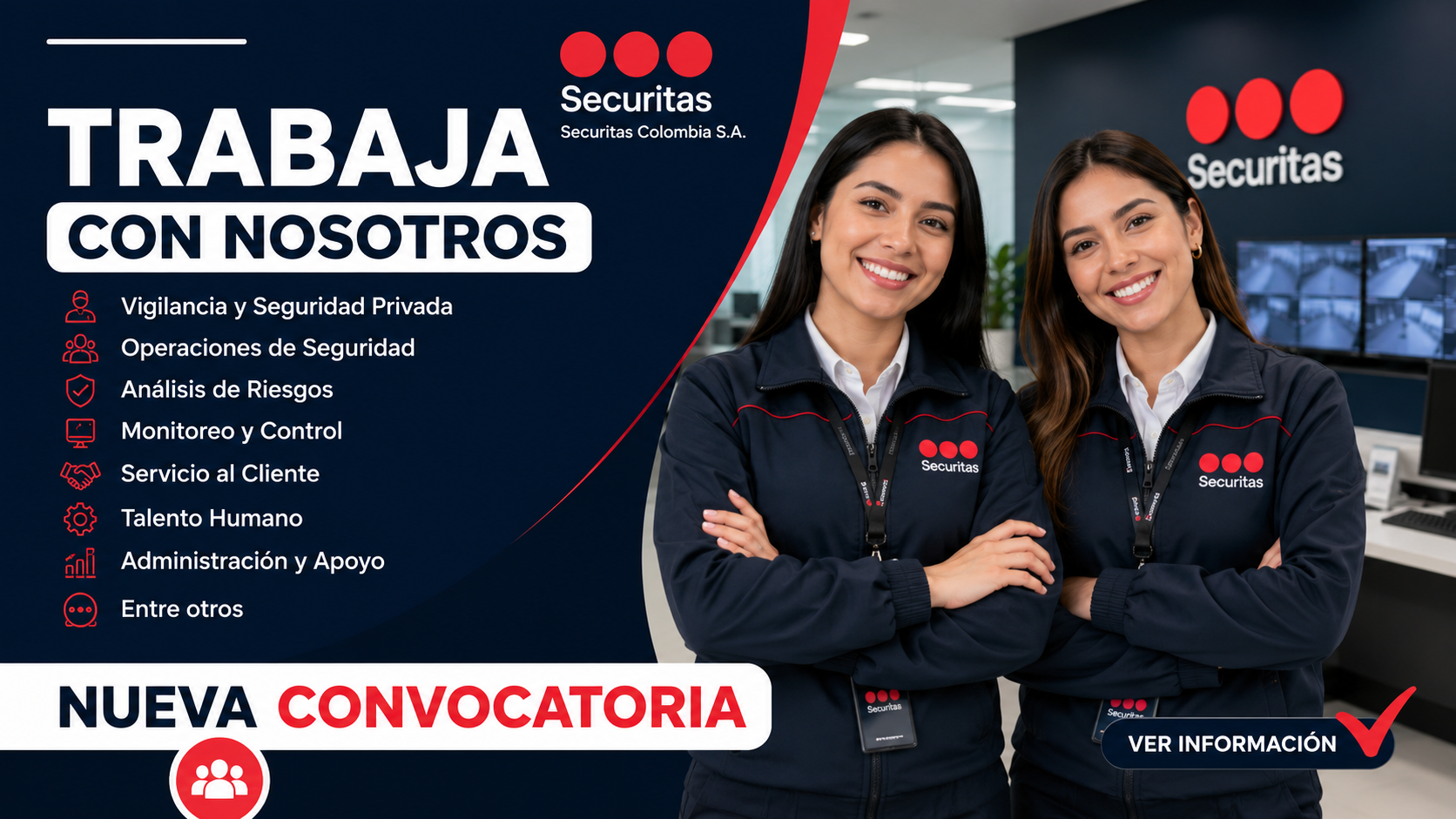 Oportunidades Laborales en Securitas Colombia S.A.  con Beneficios Laborales