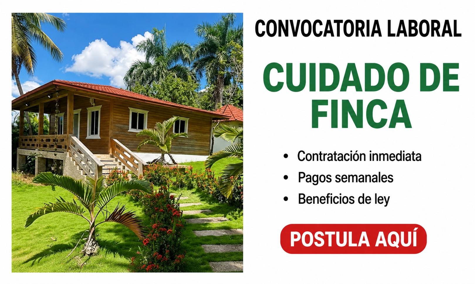 Oportunidad Laboral para Cuidado de Fincas: Postula Ahora
