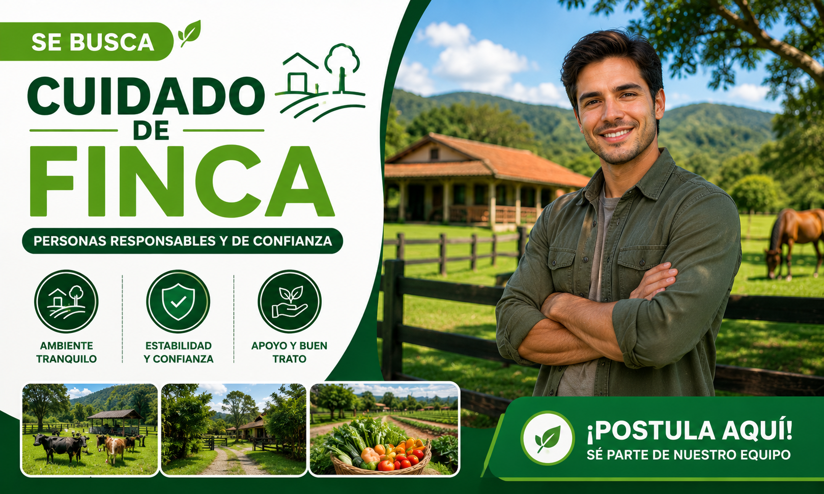 Se Abren Vacantes para Cuidado de Fincas